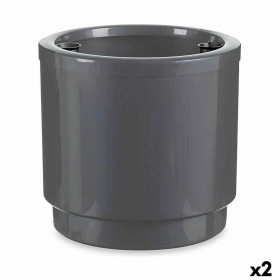 Vaso Autoirrigante Ibergarden 4138-PLA Argentato polipropilene 38 x 37,5 x 38 cm 38 x 37 x 38 cm (2 Unità)