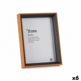 Cornice Portafoto Cristallo Nero Marrone Legno MDF (17 x 22 x 3 cm) (6 Unità)