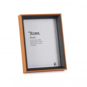 Cornice Portafoto Cristallo Nero Marrone Legno MDF (17 x 22 x 3 cm) (6 Unità)