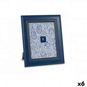Cornice Portafoto Cristallo Azzurro Plastica (6 Unità) (2 x 33 x 28 cm)