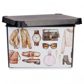 Scatola portaoggetti Kipit Vintage Plastica Vintage 22 L 30 x 23,5 x 40 cm Con manici (12 Unità)
