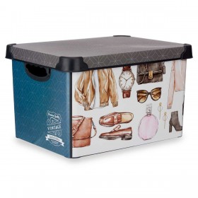 Scatola portaoggetti Kipit Vintage Plastica Vintage 22 L 30 x 23,5 x 40 cm Con manici (12 Unità)