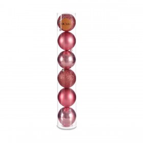 Set di palline di Natale Krist+ 00800 Rosa Plastica (24 Unità)