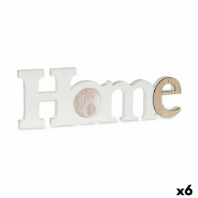 Cornice Portafoto Home Bianco Marrone Legno MDF 40 x 13,5 x 1,7 cm (6 Unità)