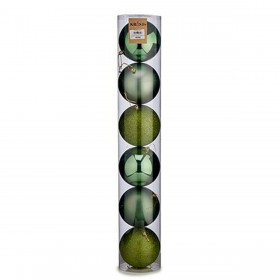 Set di palline di Natale Krist+ 00804 Verde Plastica Ø 12 cm 6 Pezzi (6 Unità)