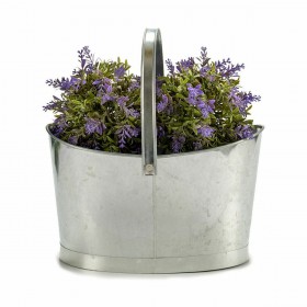 Vaso Ibergarden E51465-B Argentato Zinco Cestino 21 x 19,5 x 35,5 cm (12 Unità)