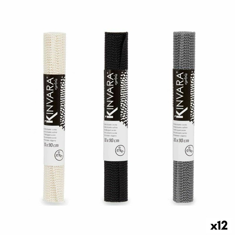 Antiscivolo Kinvara SJ-A101-1 Bianco Nero Grigio Gomma 30 x 90 cm
