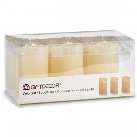 Set di Candele Oscillazione LED Crema 8 x 13 x 8 cm (6 Unità)