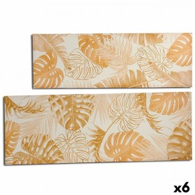 Tela Foglia della pianta Dorato 135 x 45 x 1,5 cm (6 Unità)