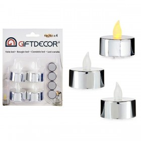 Set di Candele 4 x 4 x 3,7 cm Argentato (12 Unità)