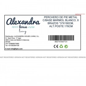 Attaccapanni da Terra Alexandra House Living Bianco 37 x 180 cm