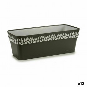 Vaso rettangolare da Balcone Stefanplast Cloe Antracite Plastica 49,5 x 17 x 19 cm (12 Unità)
