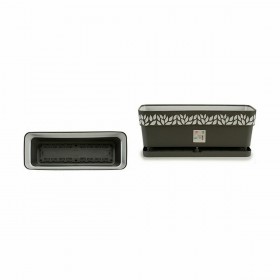 Vaso rettangolare da Balcone Stefanplast Cloe Antracite Plastica 49,5 x 17 x 19 cm (12 Unità)