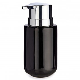 Dispenser di Sapone Berilo J1017-A-NEGRO Nero Argentato Metallo Ceramica 350 ml 7 x 14,5 x 8,5 cm (6 Unità)