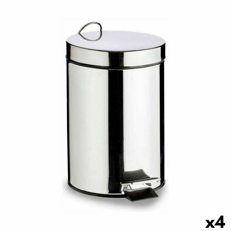 Cestino a pedale Berilo B0010-7L Argentato Acciaio inossidabile Plastica 7 L (4 Unità)