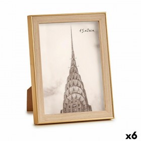 Cornice Portafoto WPC1920MG-3 Marrone Dorato Naturale Vetro polipropilene (6 Unità)