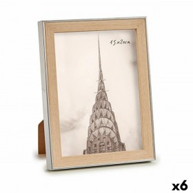 Cornice Portafoto WPC1920MS-3 Marrone Argentato Naturale Vetro polipropilene (6 Unità)