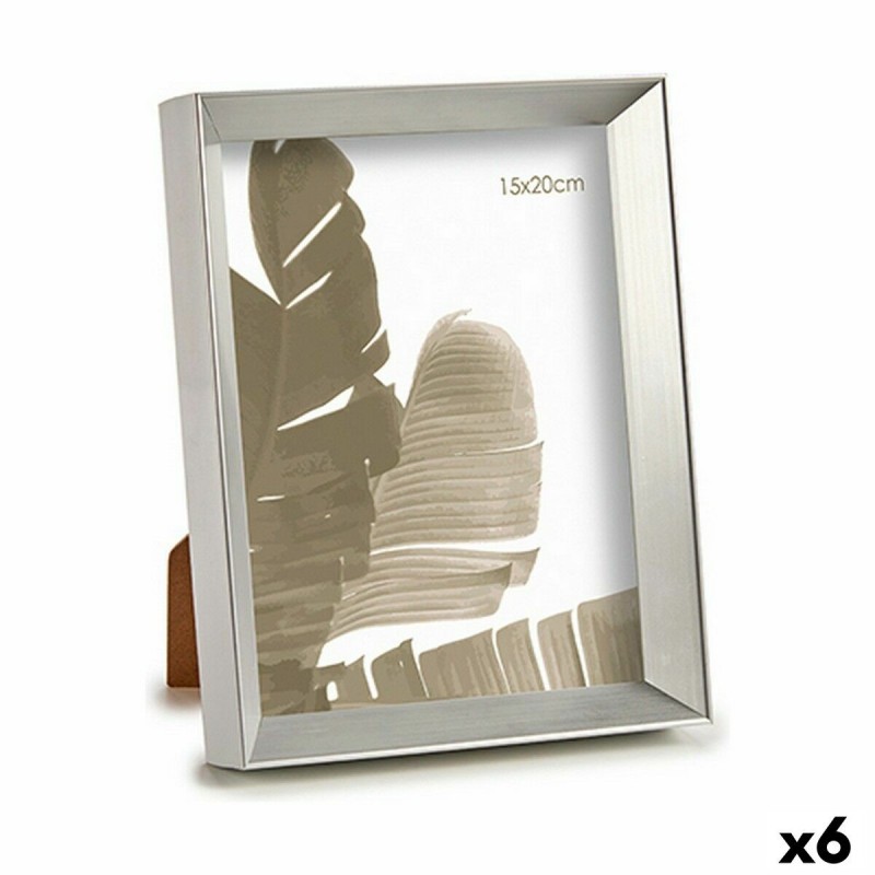 Cornice Portafoto WPC0235MS-3 Argentato Vetro Plastica (6 Unità)