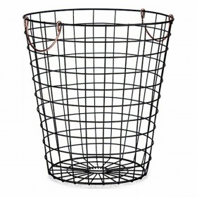 Cesto Kinvara W5759M-CH Nero Acciaio 30 x 30 x 30 cm Con manici (12 Unità)