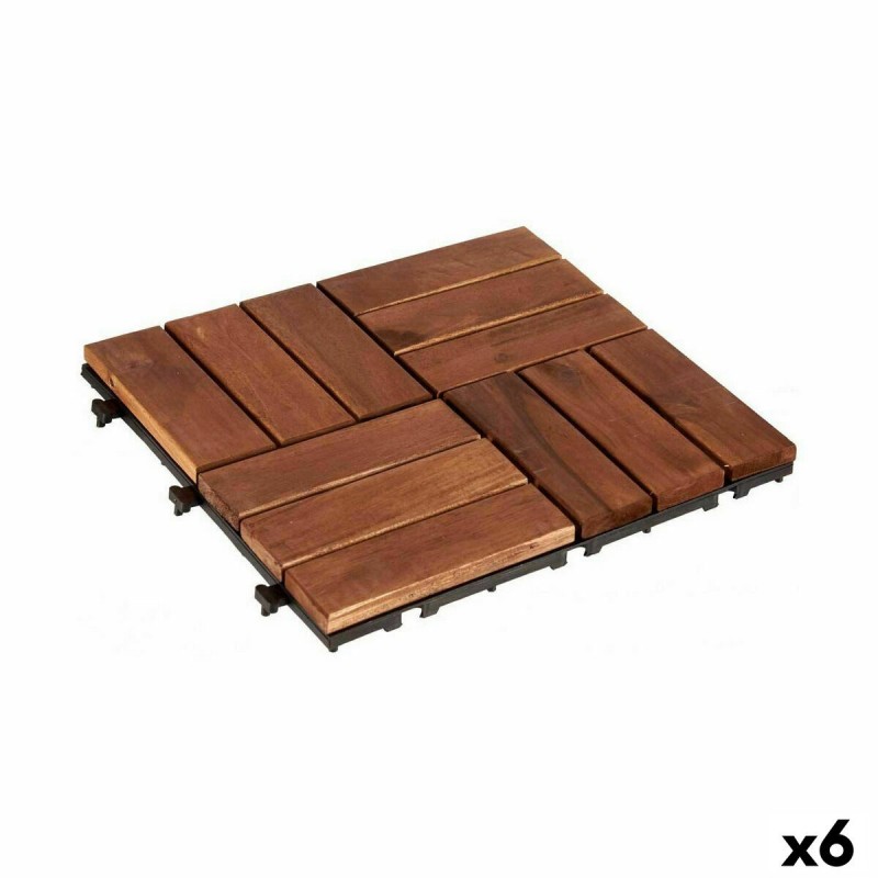 Piastrella ad Incastro Ibergarden A12P3030TDC-3A Marrone Polietilene Acacia 30 x 2,8 x 30 cm (6 Unità)