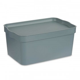 Scatola portaoggetti con coperchio Kipit TP594-2 Grigio Plastica 7,5 L 21 x 14,2 x 32 cm (12 Unità)