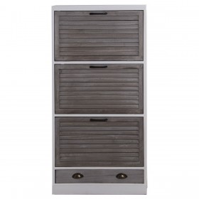 Scarpiera Alexandra House Living Bianco Grigio 65 x 132 x 20 cm 3 cassetti