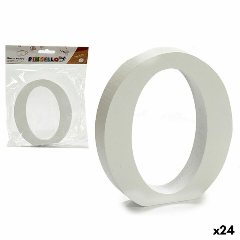 Lettera Pincello O Bianco Legno 2 x 16 x 14,5 cm (24 Unità)