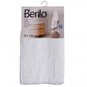 Telo da bagno Berilo 89678 Bianco 80 % cotone 20 % Poliestere 70 x 130 cm (3 Unità)