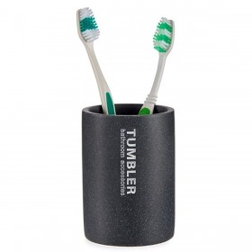 Portaspazzolini da Denti Berilo Tumbler Grigio Resina 7,5 x 10,2 x 7,5 cm (12 Unità)