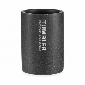 Portaspazzolini da Denti Berilo Tumbler Grigio Resina 7,5 x 10,2 x 7,5 cm (12 Unità)