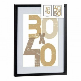 Portafoto da Parete Nero Plastica Legno MDF 42,5 x 2,5 x 52,5 cm (6 Unità)