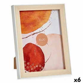 Cornice Portafoto WPC1920MG-3-WH Bianco Marrone Naturale Vetro polipropilene (6 Unità)