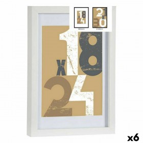 Cornice Portafoto 668826-WHITE Bianco Vetro Legno MDF (6 Unità)
