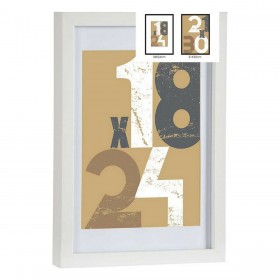 Cornice Portafoto 668826-WHITE Bianco Vetro Legno MDF (6 Unità)