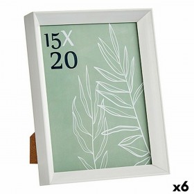 Cornice Portafoto WPC0235MG-3-WH Bianco Vetro Plastica (6 Unità)