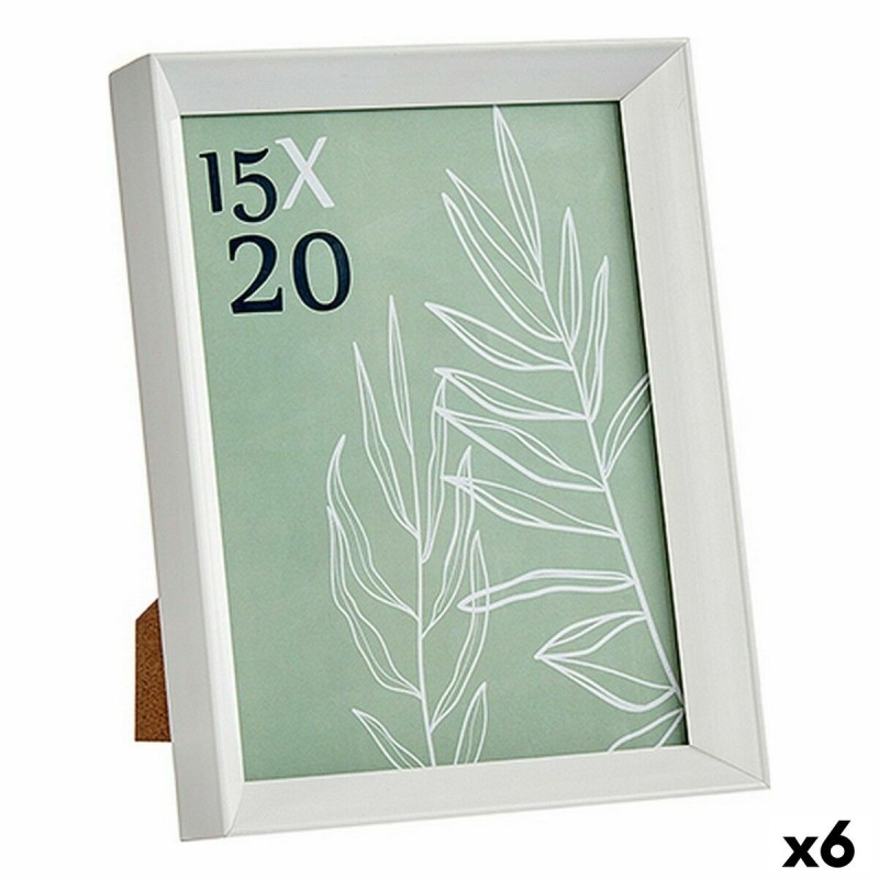 Cornice Portafoto WPC0235MG-3-WH Bianco Vetro Plastica (6 Unità)