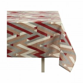 Tovaglia Kinvara ZIGI-21469-26 Rosso Granato Tela 140 x 180 cm Antimacchia Righe (10 Unità)