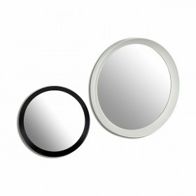 Specchio da parete KM413 Bianco Nero 52 x 4,8 x 52 cm Cerchi (6 Unità)