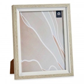 Cornice Portafoto 24 x 2 x 29 cm Cristallo Beige Bianco Plastica (6 Unità)