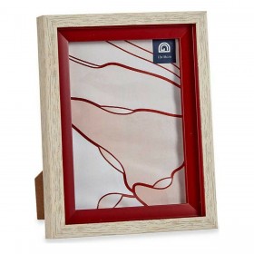 Cornice Portafoto 17 x 2 x 21,8 cm Cristallo Rosso Legno Marrone Plastica (6 Unità)