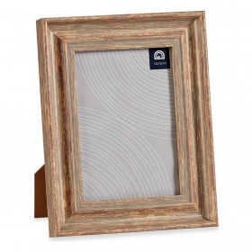 Cornice Portafoto 19 x 2 x 24 cm Cristallo Legno Marrone Rame Plastica (6 Unità)