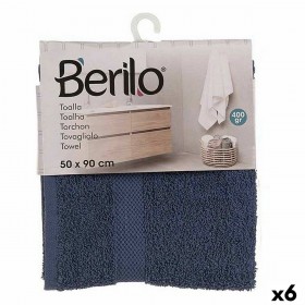 Telo da bagno Berilo 5312 Azzurro 80 % cotone 20 % Poliestere 50 x 90 cm 50 x 0,5 x 90 cm (6 Unità)