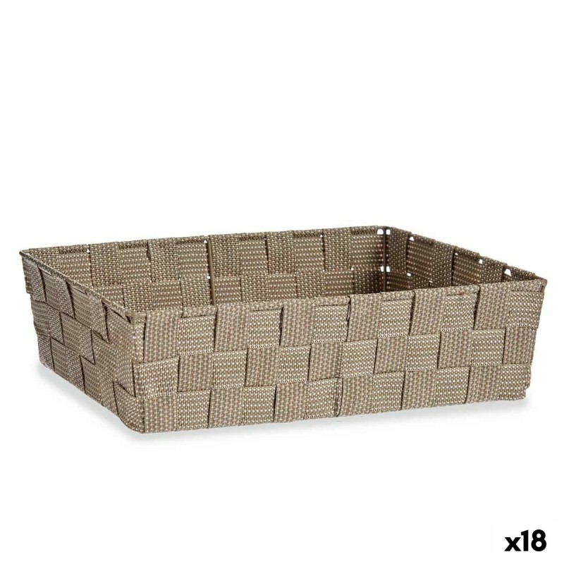 Cestino Multiuso Kipit A3-6885 Beige Stoffa 3,8 L 34 x 8,5 x 21 cm (18 Unità)