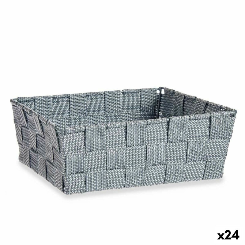 Cestino Multiuso Kipit A3-6930A9 Grigio Stoffa 2,4 L 20 x 8 x 24 cm (24 Unità)