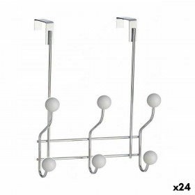 Appendiabiti per Porte Berilo W4742-6H Bianco Metallo Plastica 10 x 22 x 26 cm (24 Unità)