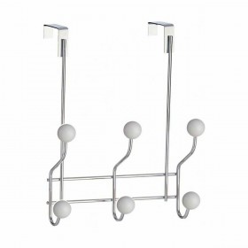 Appendiabiti per Porte Berilo W4742-6H Bianco Metallo Plastica 10 x 22 x 26 cm (24 Unità)