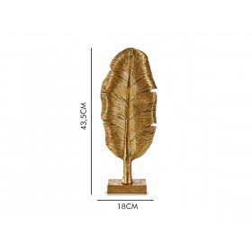 Statua Decorativa Foglia della pianta Dorato 8 x 43,5 x 17 cm (6 Unità)