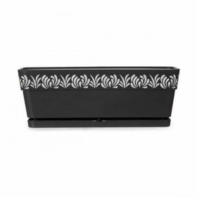 Vaso rettangolare da Balcone Stefanplast Gaia Antracite Plastica 49,5 x 17 x 19 cm (12 Unità)