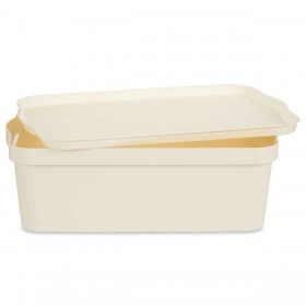 Scatola portaoggetti con coperchio Kipit TP595-4 Crema Plastica 14 L 29,5 x 14,3 x 45 cm (12 Unità)