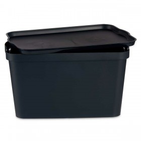Scatola portaoggetti con coperchio Kipit TP596-1 Antracite Plastica 24 L 29,3 x 24,5 x 45 cm (6 Unità)